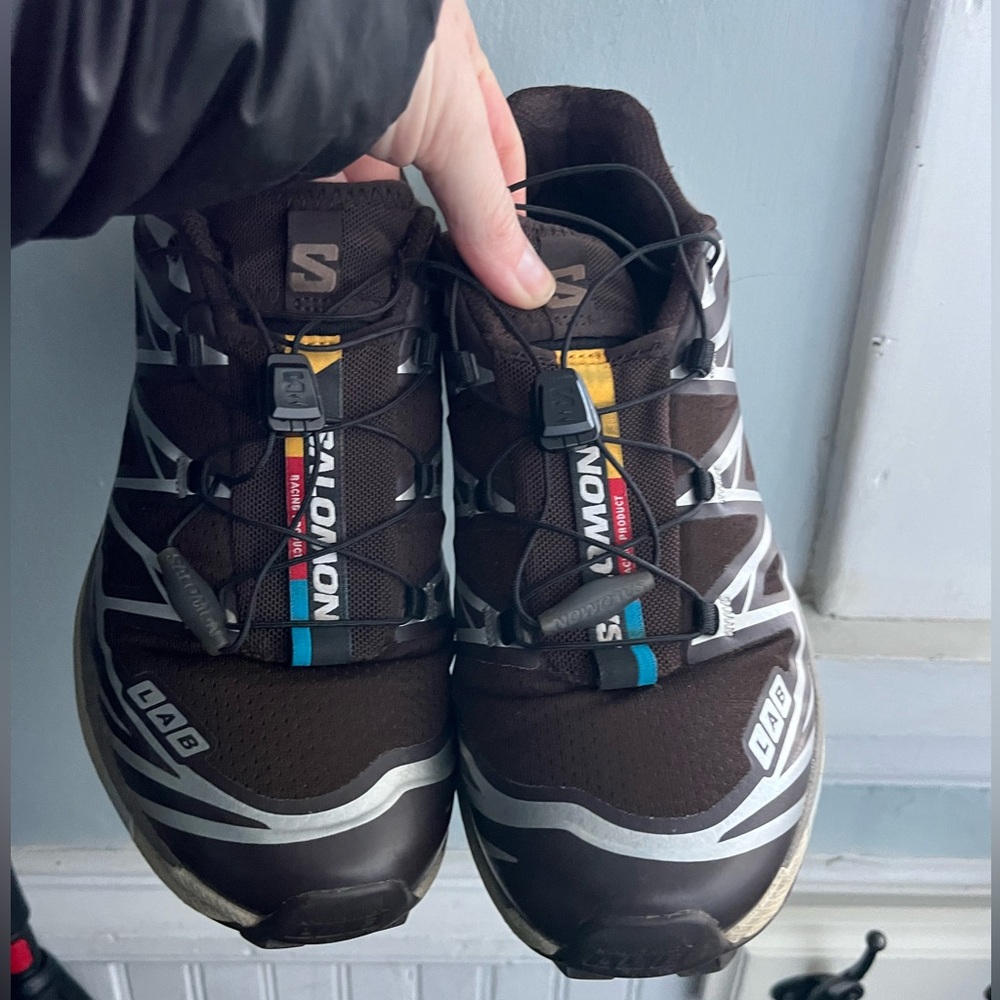 Salomon xt6 in brown and cream